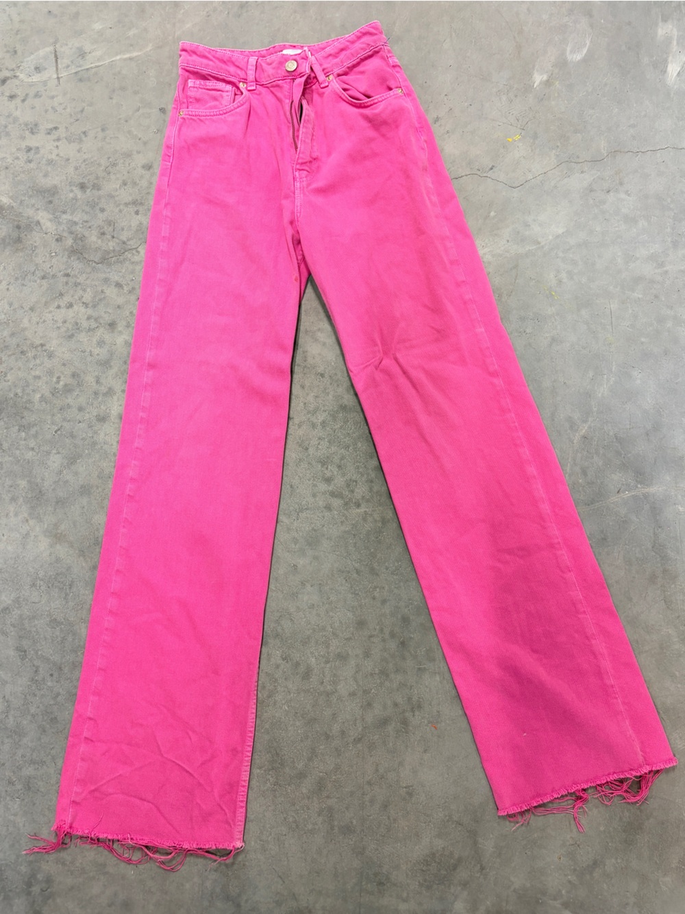 Zara Hot Pink Wide-Leg Jeans